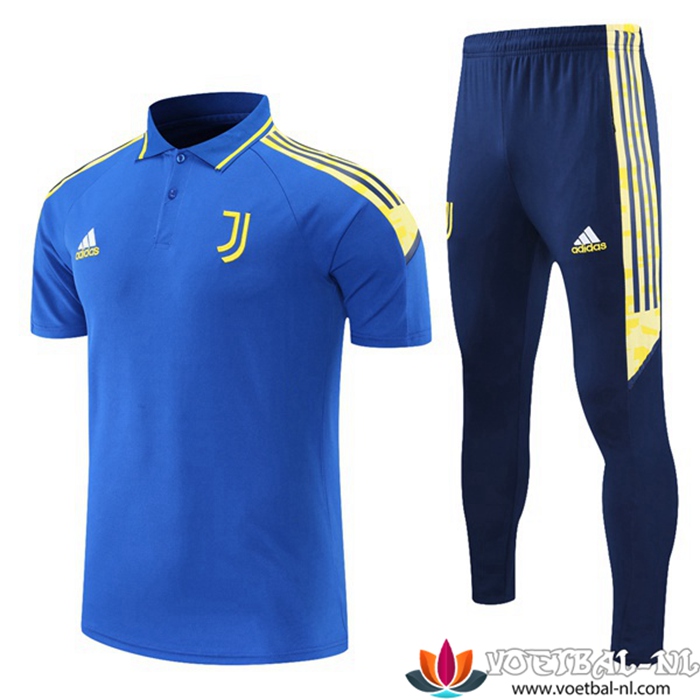 Juventus Polo Shirt + Broek Blauw/Geel 2021/2022