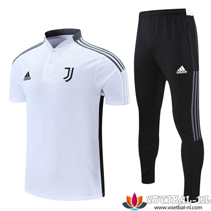 Juventus Polo Shirt + Broek Wit/Grijs 2021/2022