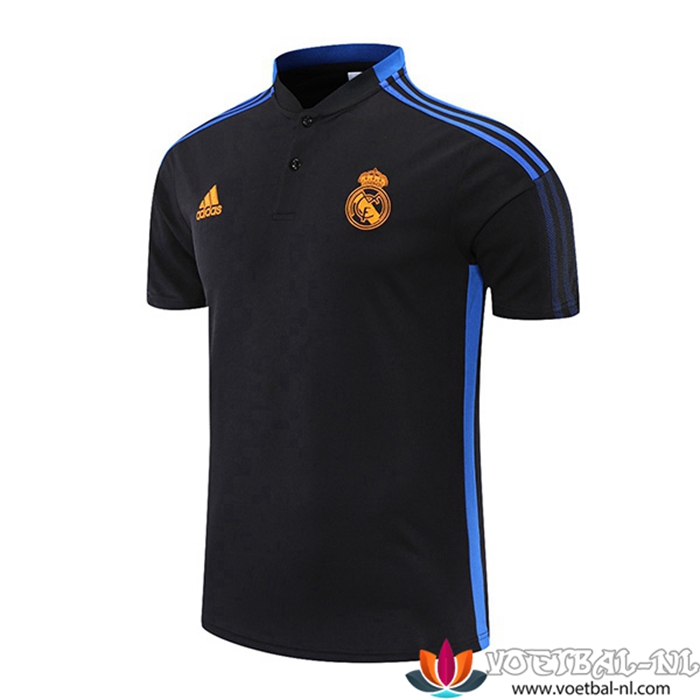 Real Madrid Poloshirt Zwart/Blauw 2021/2022