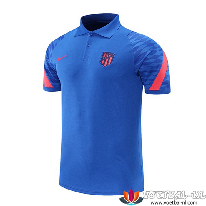 Atletico Madrid Poloshirt Blauw/Rood 2021/2022