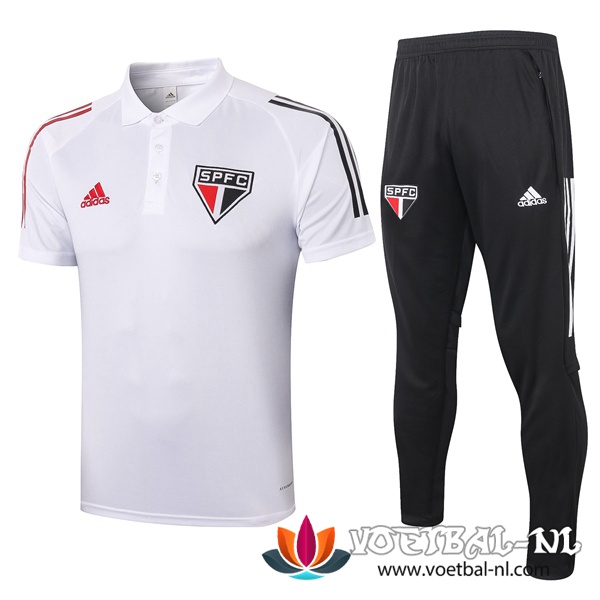 Sao Paulo FC Polo Shirt + Broek Wit 2020/2021