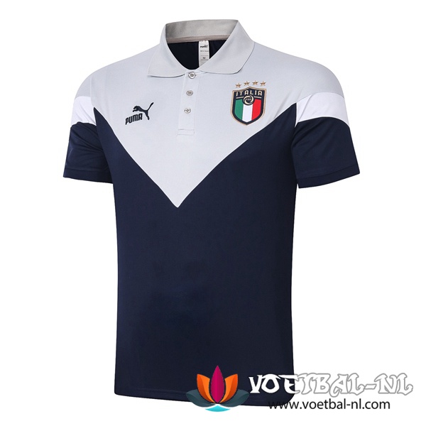 Italie Polo Shirt Grijs Wit 2020/2021