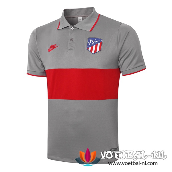 Atletico Madrid Polo Shirt Grijs Rood 2020/2021