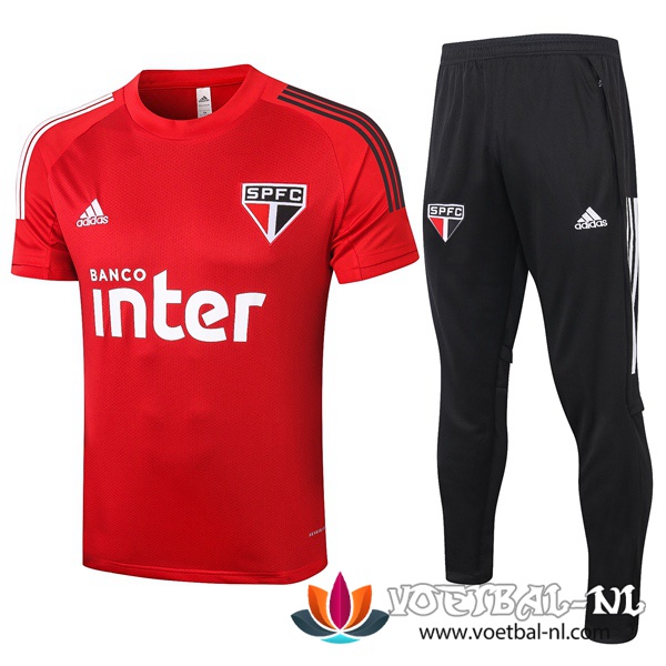 Sao Paulo FC Trainingsshirt + Broek Rood 2020/2021