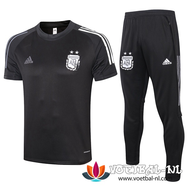Argentinie Trainingsshirt + Broek Zwart 2020/2021
