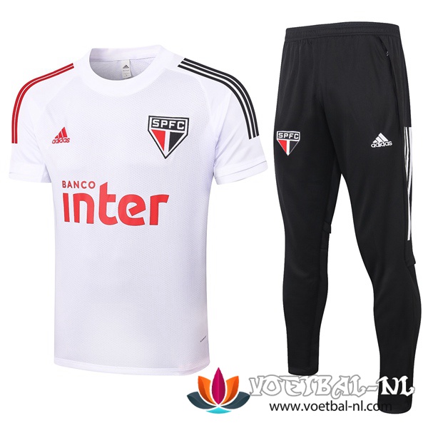 Sao Paulo FC Trainingsshirt + Broek Wit 2020/2021