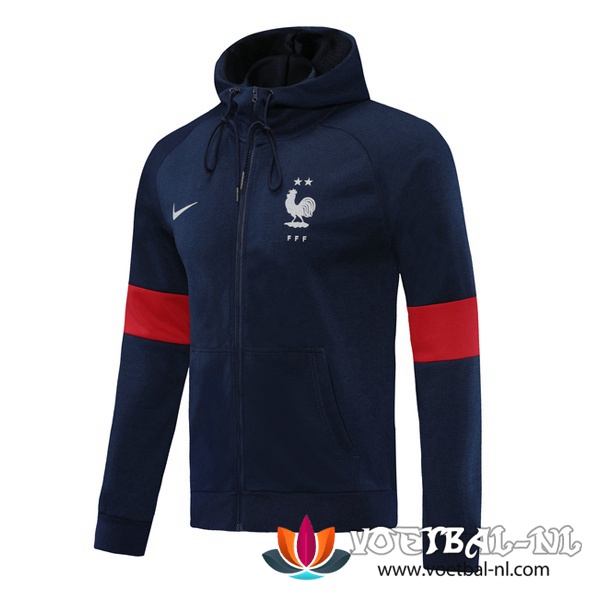 Frankrijk Trainingsjack met Capuchon Blauw Royal 2020/2021