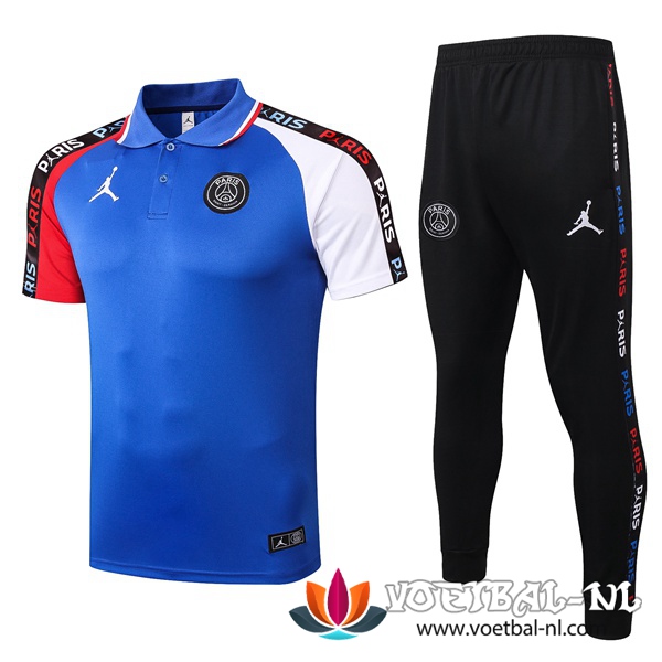 Paris PSG Polo Shirt + Broek Blauw 2020/2021