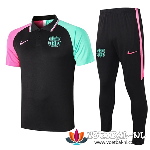 FC Barcelona Polo Shirt + Broek Zwart 2020/2021