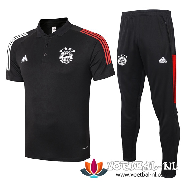 Bayern Munchen Polo Shirt + Broek Zwart 2020/2021