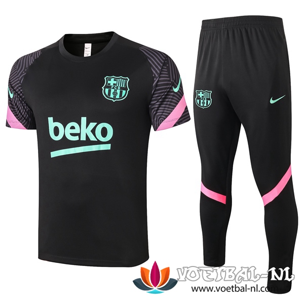 FC Barcelona Trainingsshirt + Broek Zwart 2020/2021