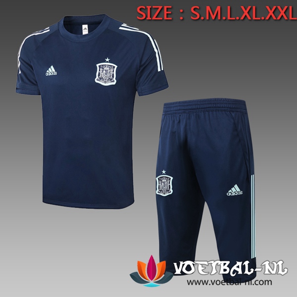 Spanje Trainingsshirt + Broek 3/4 Blauw 2020/2021