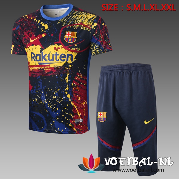 FC Barcelona Trainingsshirt + Broek 3/4 Blauw 2020/2021