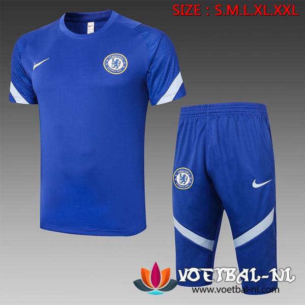 FC Chelsea Trainingsshirt + Broek 3/4 Blauw 2020/2021