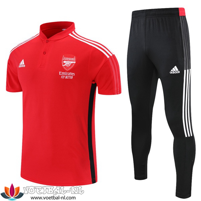 FC Arsenal Polo Shirt + Broek Zwart/Wit/Rood 2021/2022