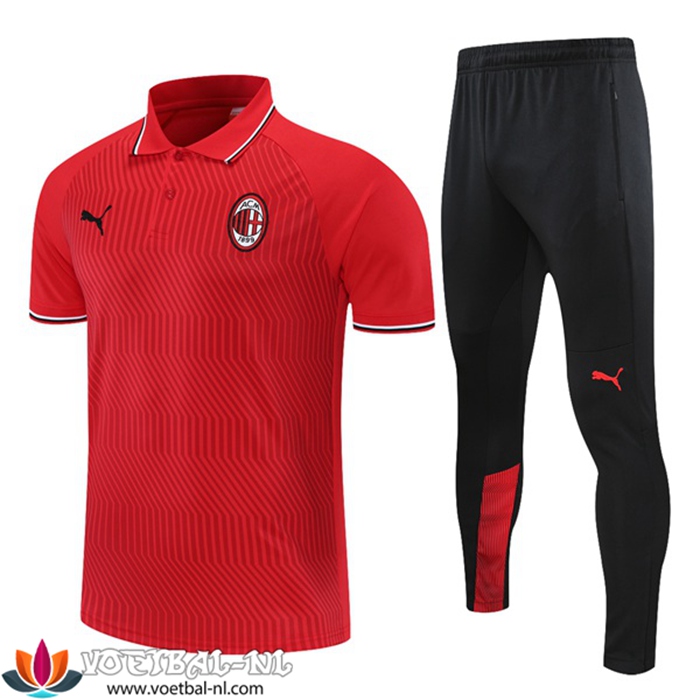 AC Milan Polo Shirt + Broek Rood 2021/2022 -01