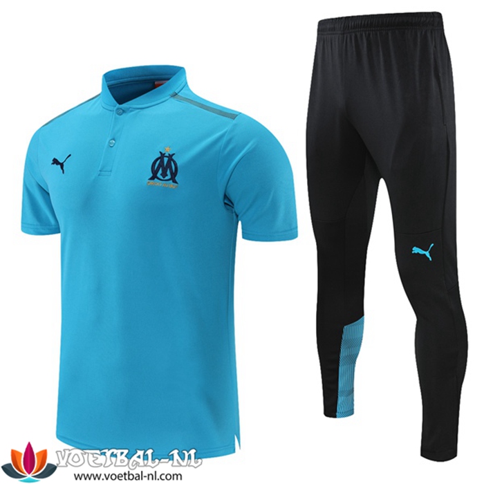 Marseille OM Polo Shirt + Broek Grijs/Blauw 2021/2022