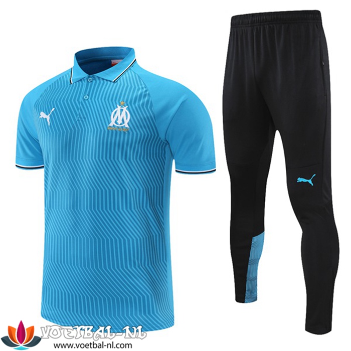 Marseille OM Polo Shirt + Broek Blauw/Grijs 2021/2022
