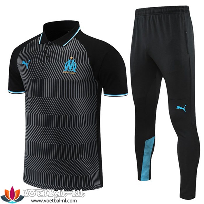 Marseille OM Polo Shirt + Broek Grijs/Zwart 2021/2022
