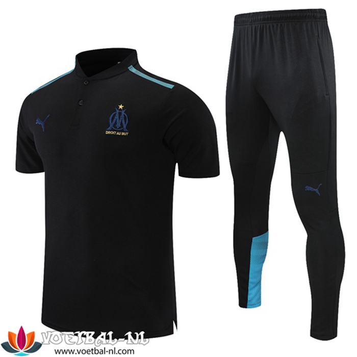 Marseille OM Polo Shirt + Broek Zwart/Blauw 2021/2022