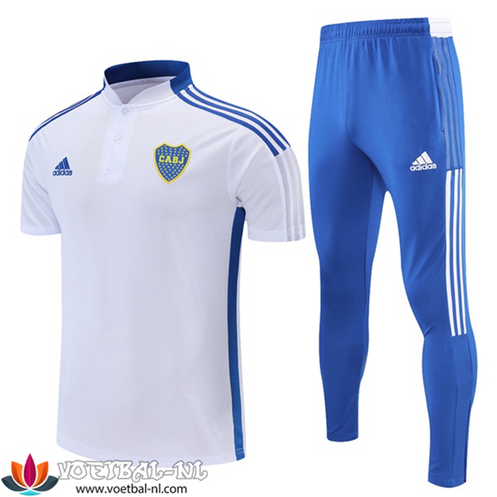 Boca Juniors Polo Shirt + Broek Wit/Blauw 2021/2022