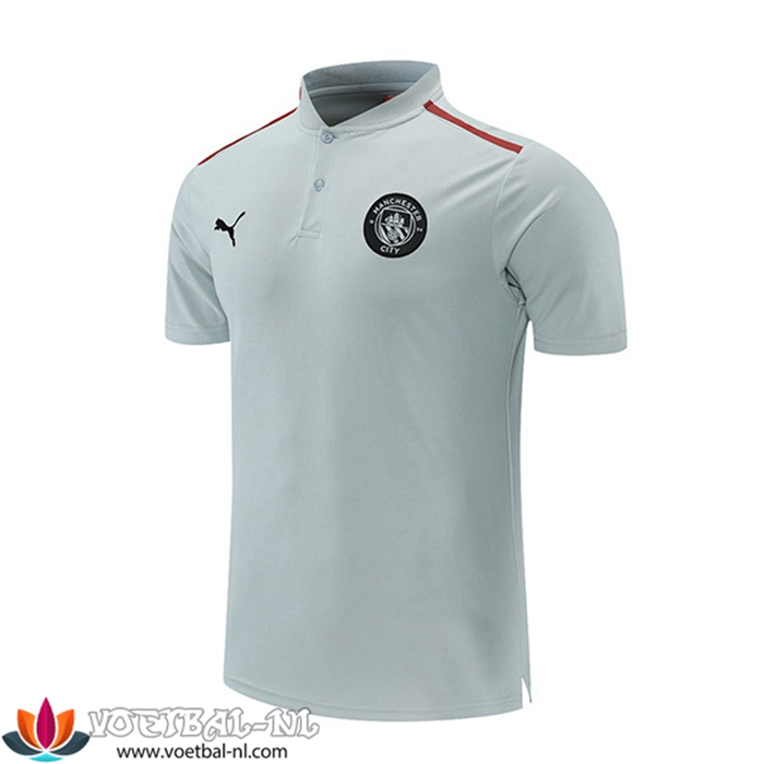 Manchester City Polo Shirt Grijs/Rood 2021/2022