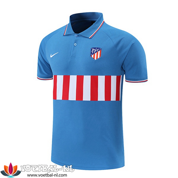 Atletico Madrid Polo Shirt Blauw/Rood/Wit 2021/2022