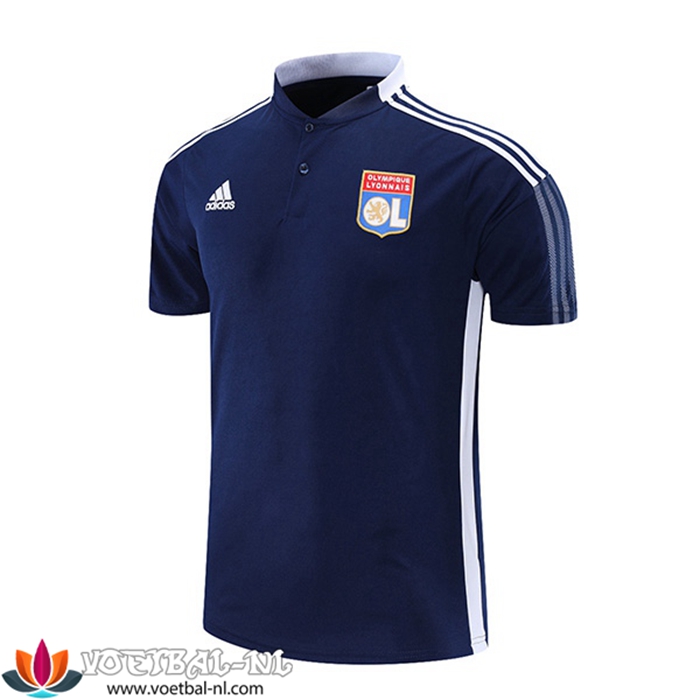Lyon OL Polo Shirt Marineblauw/Wit 2021/2022
