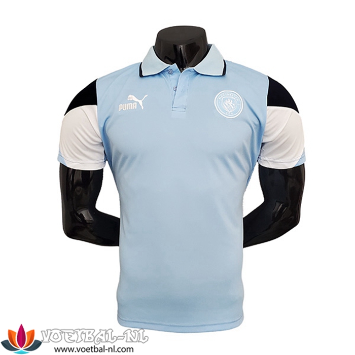 Manchester City Polo Shirt Blauw/Zwart/Wit 2021/2022