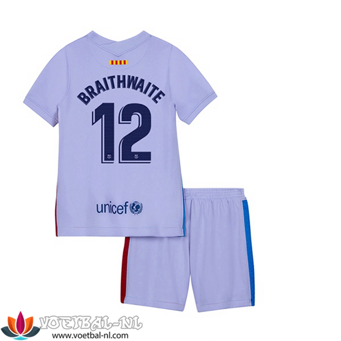 FC Barcelona (Martin Brathwaite 12) Kinderen Uitshirt 2021/2022