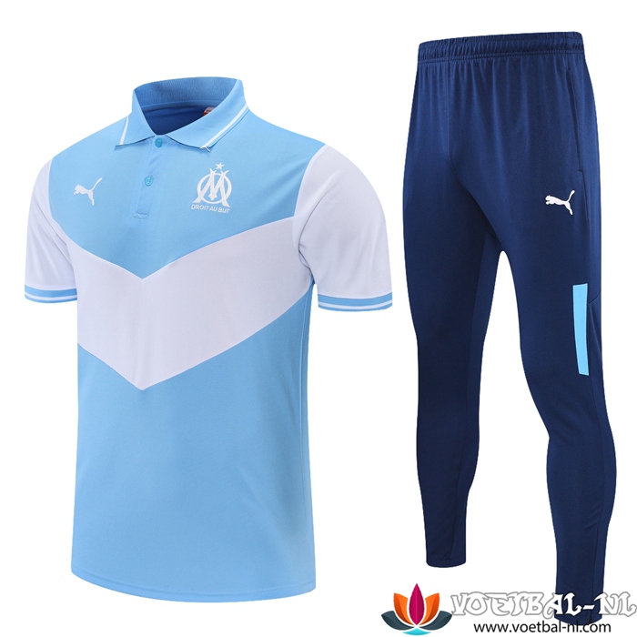 Marseille OM Polo Shirt + Broek Wit/Blauw 2021/2022