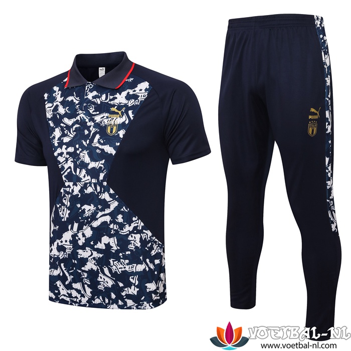 Italie Polo Shirt + Broek Wit/Zwart 2021/2022