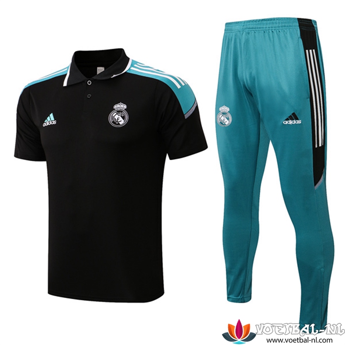 Real Madrid Polo Shirt + Broek Zwart 2022/2023