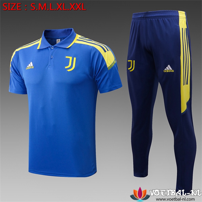 Juventus Polo Shirt + Broek Blauw 2022/2023