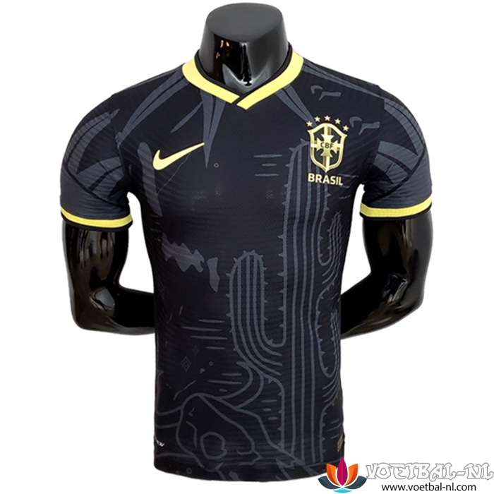 Brazilië Player Version Zwart Voetbalshirts WK 2022