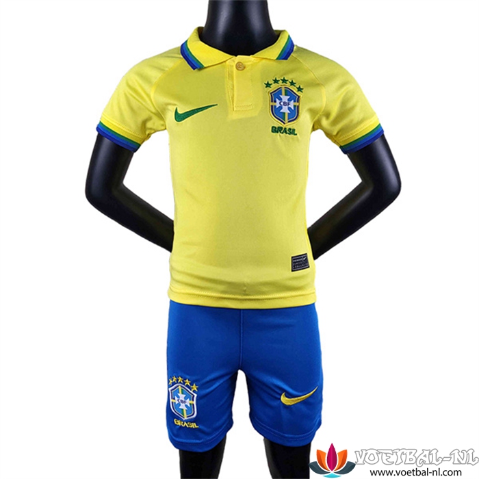 Brazilië Kinderen Thuisshirt WK 2022