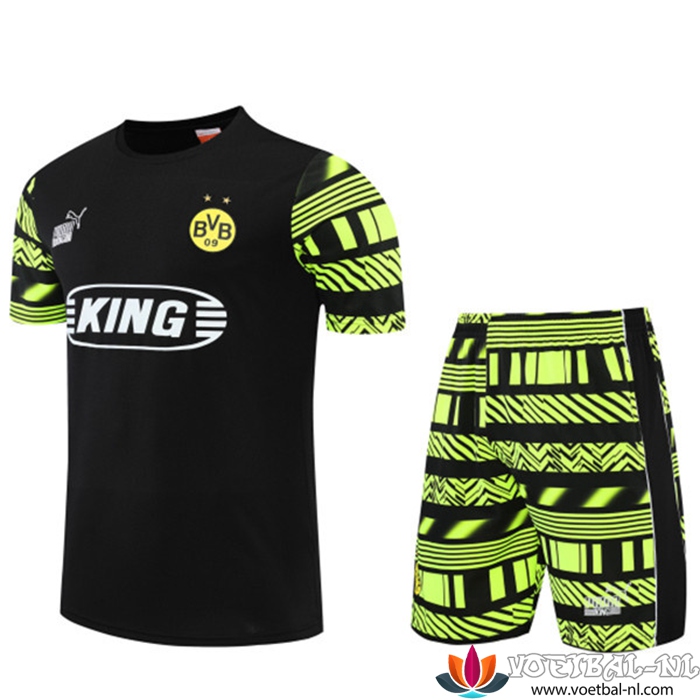 Dortmund BVB Trainingsshirt +Shorts Zwart 2022/2023