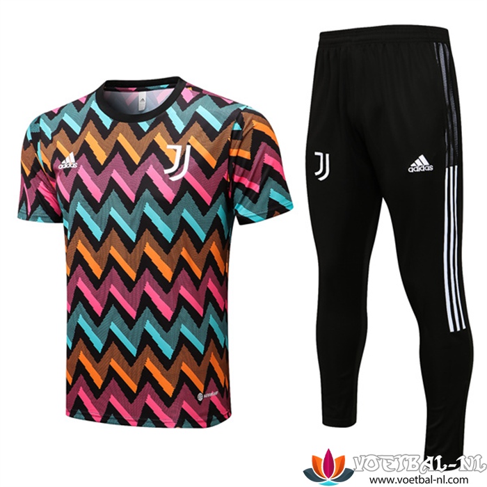 Juventus Trainingsshirt + Broek Lichtblauw/Oranje/Roos 2022/2023