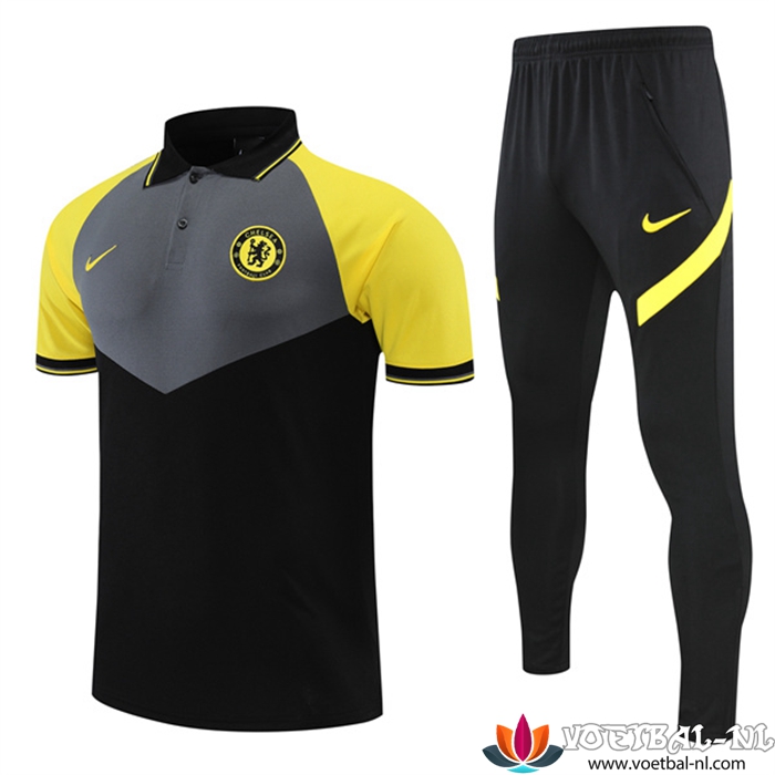 FC Chelsea Polo Shirt Zwart/Geel 2022/2023