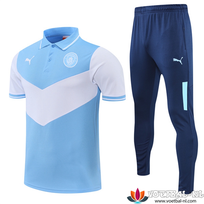 Manchester City Polo Shirt Blauw 2022/2023