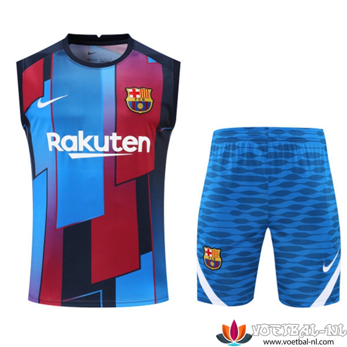 FC Barcelona Tanktoppakken + Shorts Blauw/Rood 2022/2023