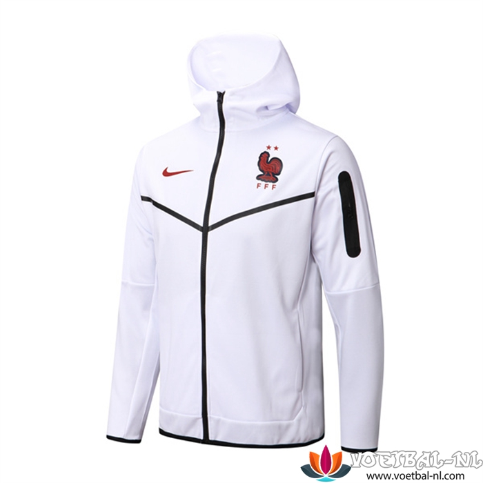Frankrijk Trainingsjacke Met Capuchon Wit 2022/2023