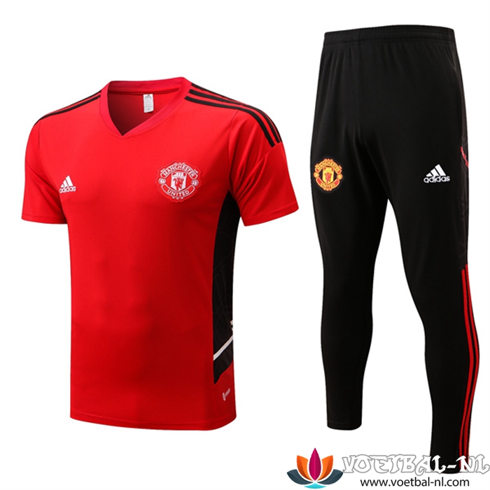 Manchester United Trainingsshirt + Broek Zwart 2022/2023