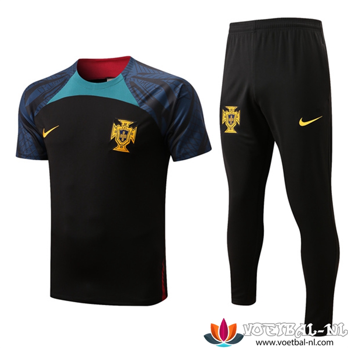Portugal Trainingsshirt + Broek Zwart 2022/2023