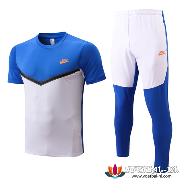 Nike Trainingsshirt + Broek Blauw/Wit 2022/2023