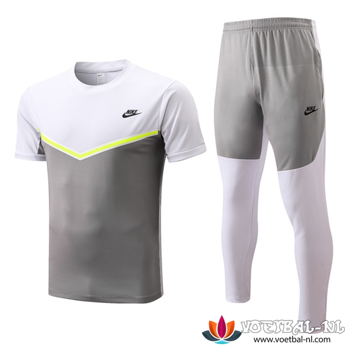Nike Trainingsshirt + Broek Grijs/Wit 2022/2023