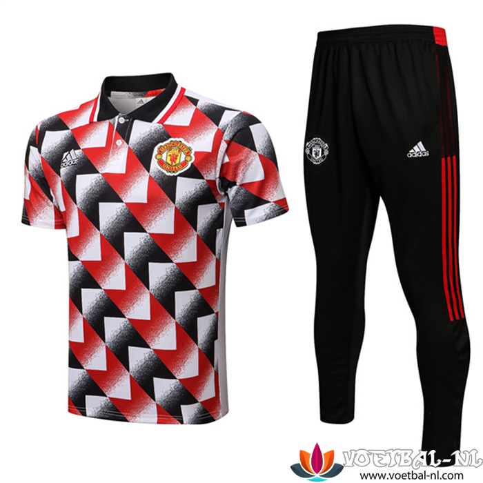 Manchester United Polo Shirt Rood/Zwart 2022/2023
