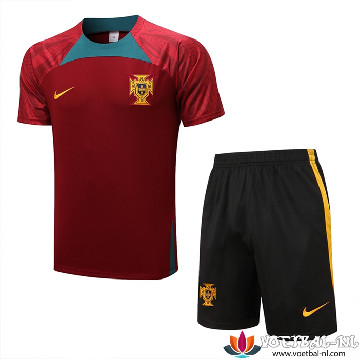 Portugal Trainingsshirt + Shorts Rood 2022/2023