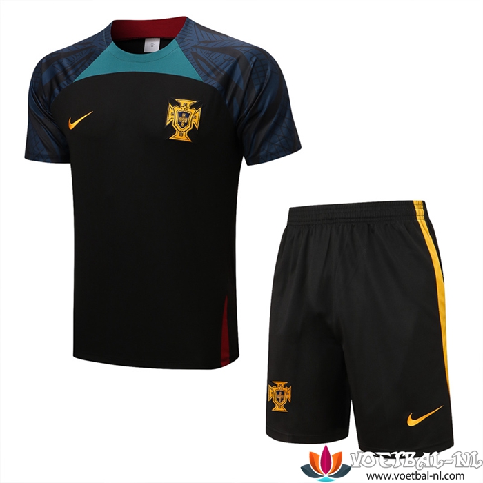 Portugal Trainingsshirt + Shorts Zwart 2022/2023