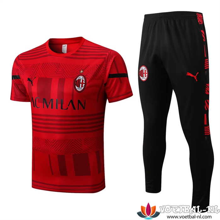 AC Milan Trainingsshirt + Broek Rood 2022/2023
